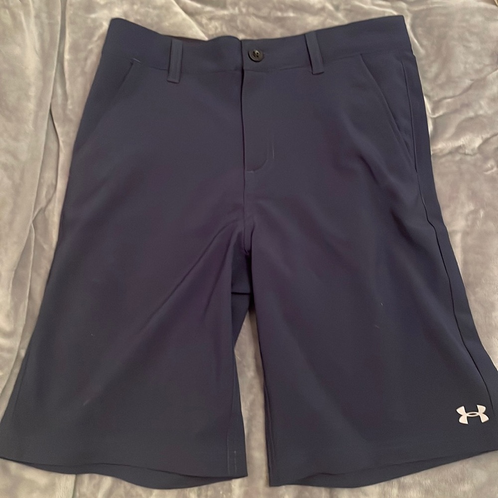 Under Armour Navy Matchplay Shorts - Youth(14) - Good Condition